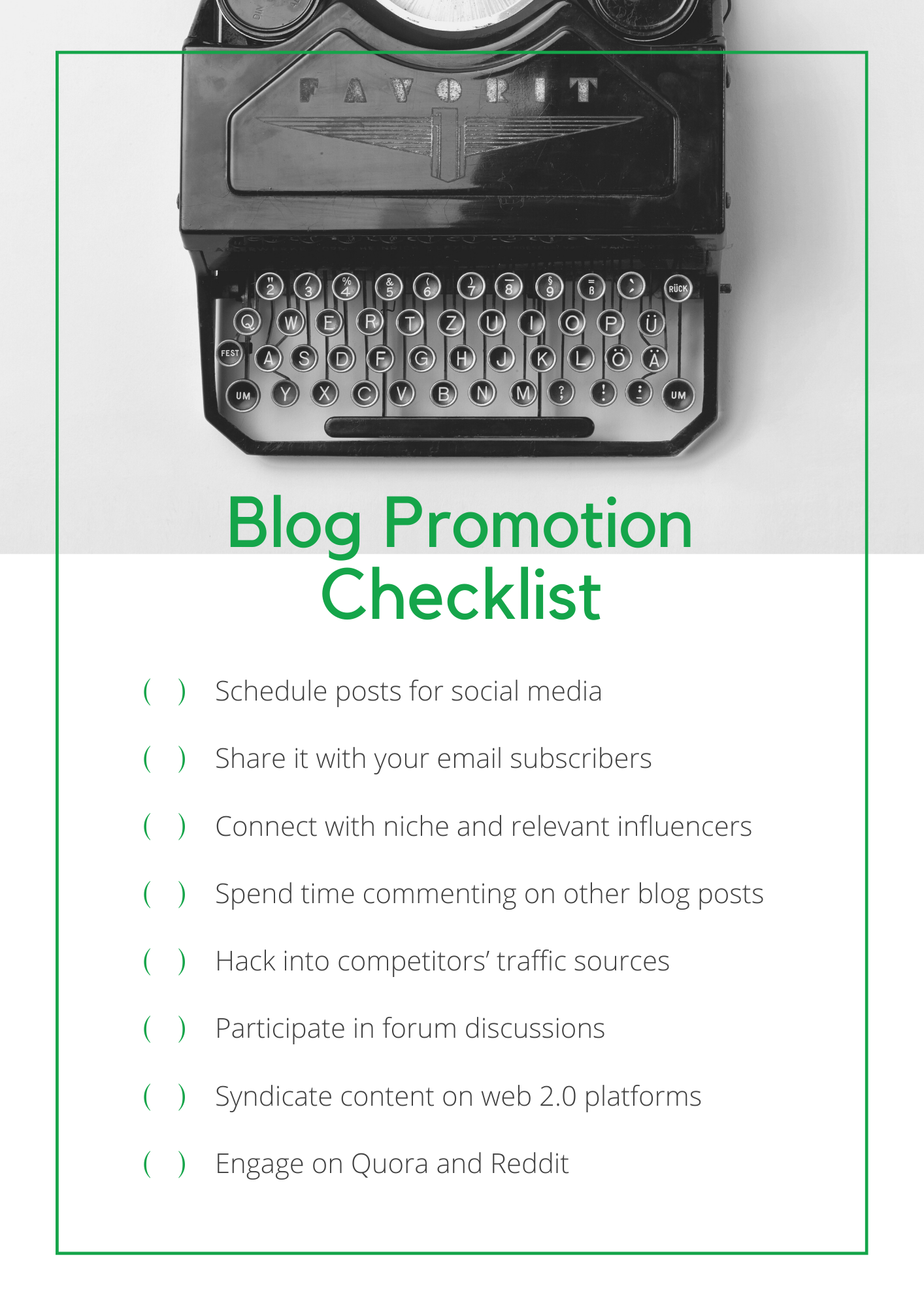 blog post promotion checklist